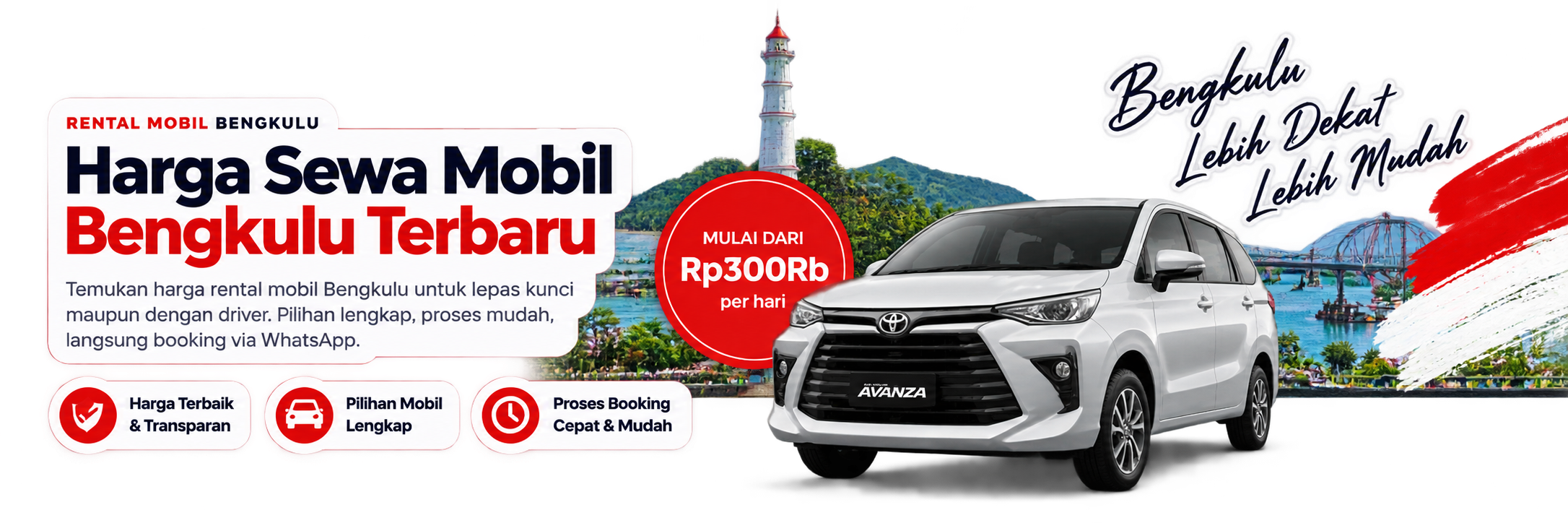 Harga sewa mobil Bengkulu terbaru